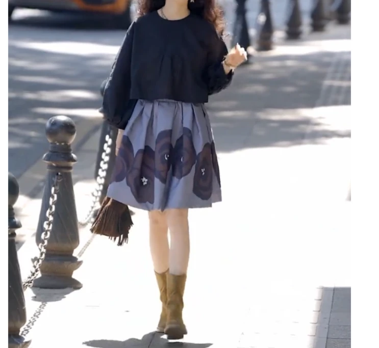 2025春季新款网红同款洋气气质韩版潮流薄款上衣半身裙女美丽t