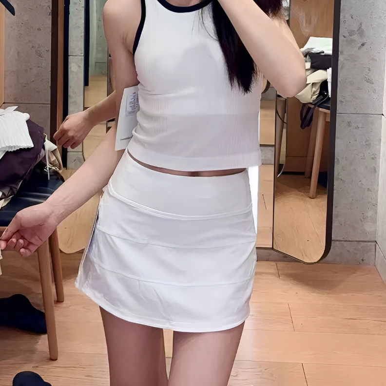 Iu（一毛毛一样样）三褶裙Pace Rival瑜伽短裙女运动健身网球裙