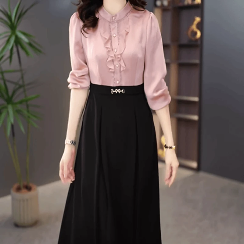 A644【连衣裙】2025早秋新款时尚名媛气质高端显瘦减龄休闲连衣裙