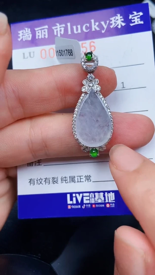 翡翠银S925镶嵌颈饰2556
