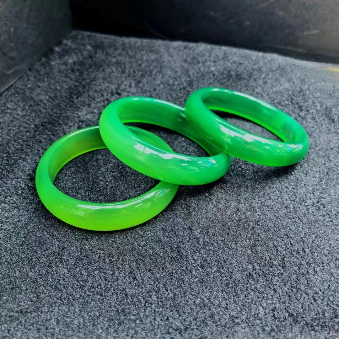 S7486【东齐珠宝】极光幽灵绿秦紫玛瑙绿手镯-配盒-多样性只发一件