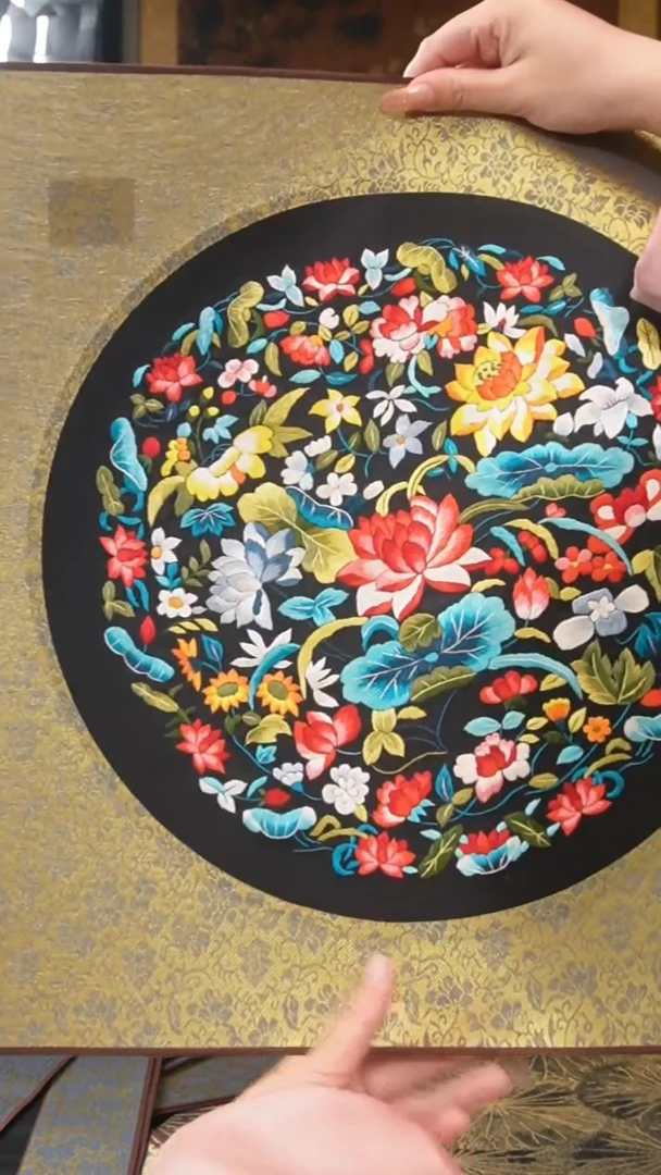 刺绣摆件摆台双面绣花