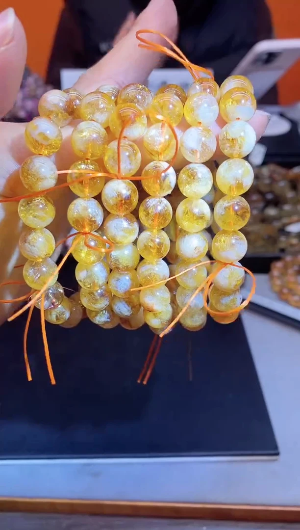 【闪购商品】水晶手串未镶嵌A71 奶油黄阿塞