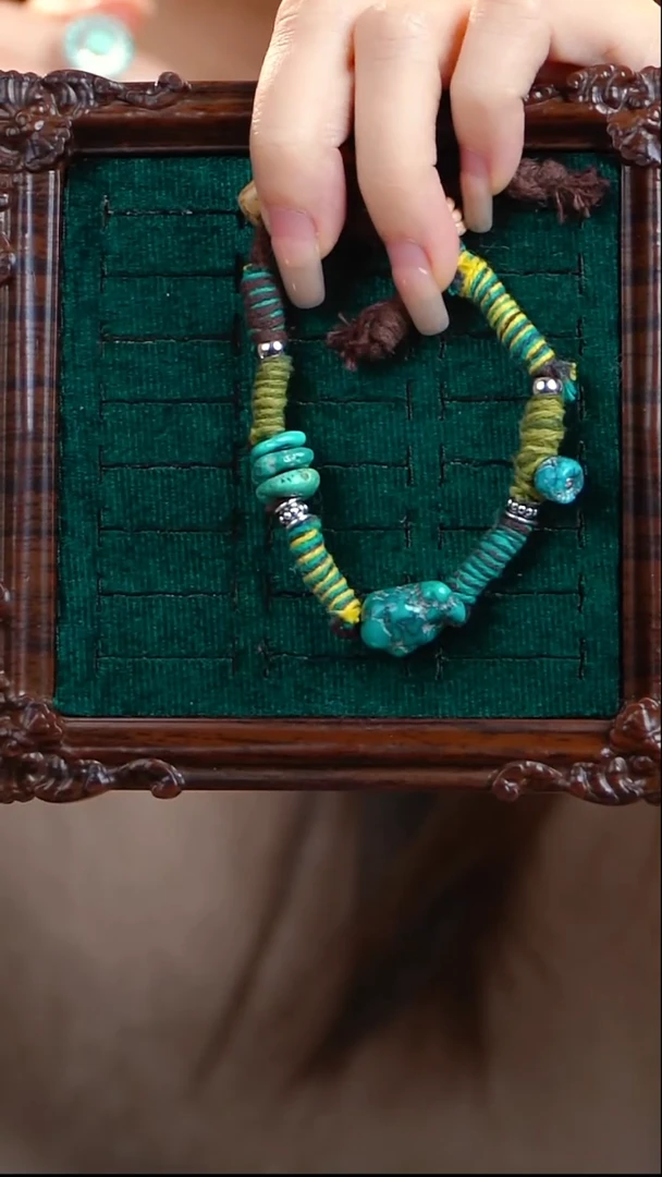 未镶嵌绿松石手链随型