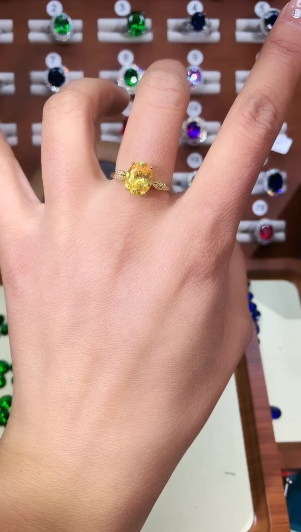 银S925镶嵌戒指碧玺810金