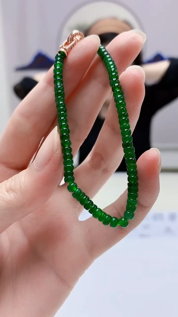 定制翡翠未镶嵌4852zm-毛货手串133