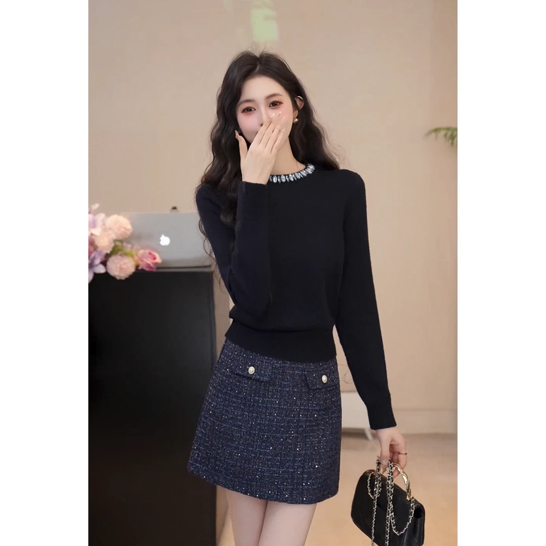 YUANLIANSU/圆脸酥【空谷幽兰】法式高级感针织上衣女小众内搭