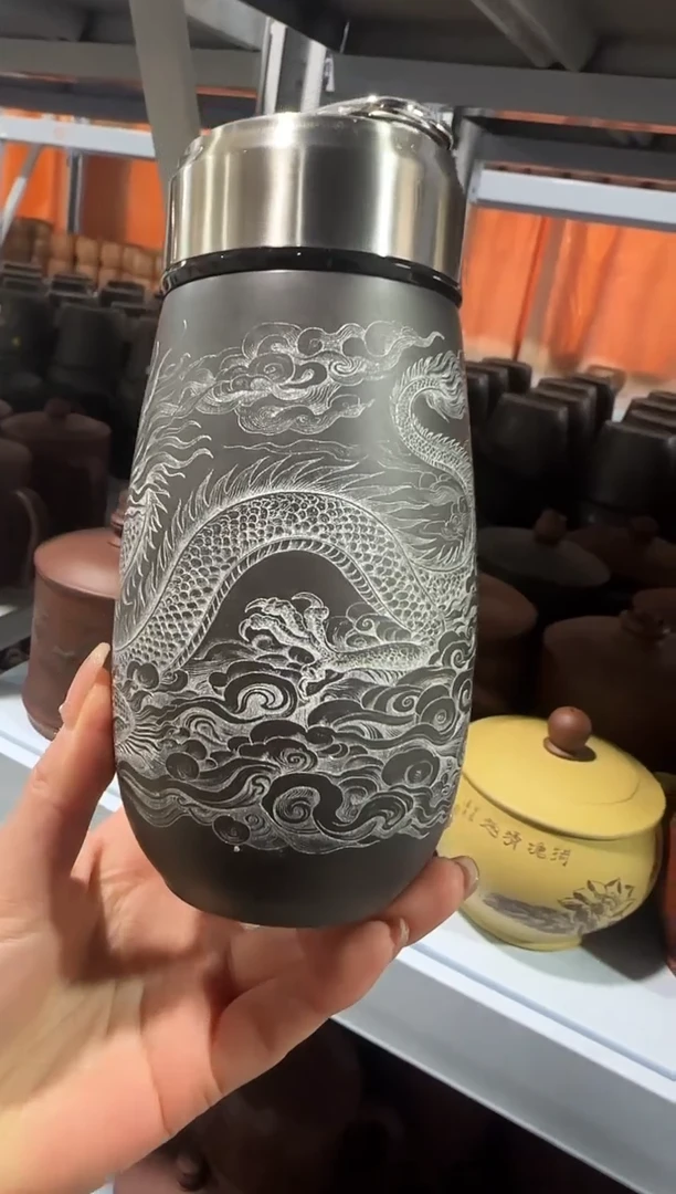 【闪购商品】紫砂盖杯紫砂盖杯保温银龙