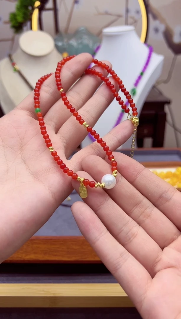 【闪购商品】南红玛瑙颈饰14K金镶嵌x229```````