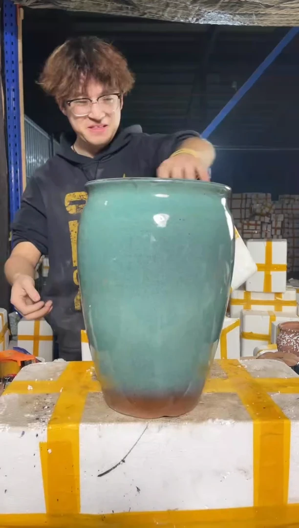 紫砂花盆宜兴紫砂粗陶花盆19.8/15