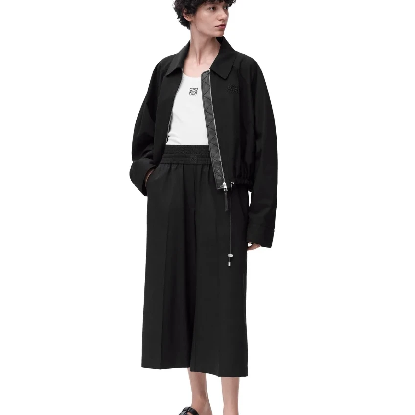 妙启时尚-25新款女款两色拼羊皮夹克长袖运动休闲百搭女士秋季