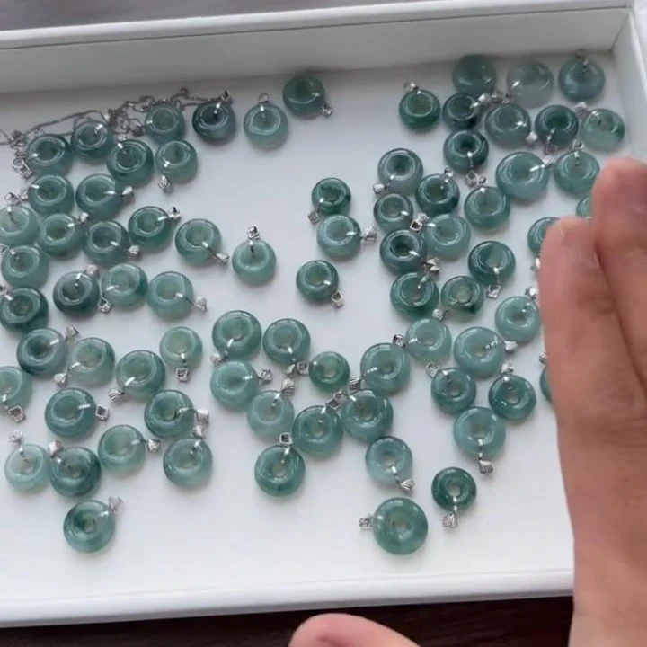 【杰缘珠宝】天然A货翡翠冰晴平安扣吊坠 多样性发一件
