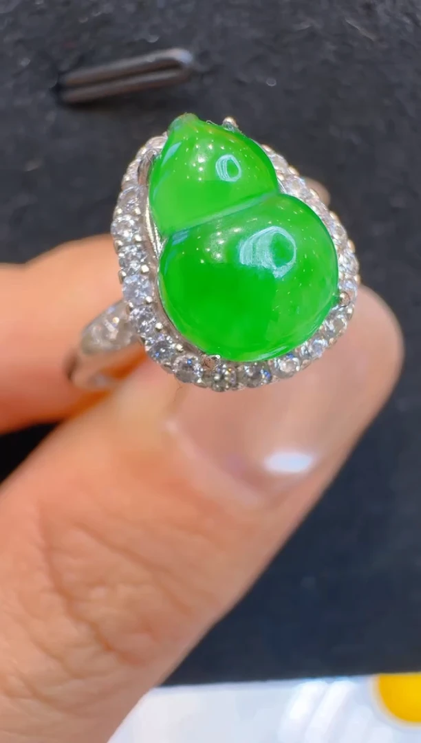 银S925镶嵌戒指翡翠多样性团购发一件