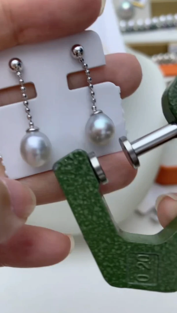 银S925镶嵌耳饰海水珍珠e59