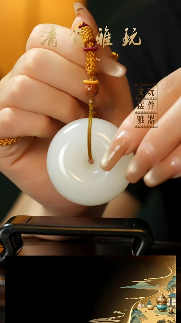 玉《平安扣》手把件摆件