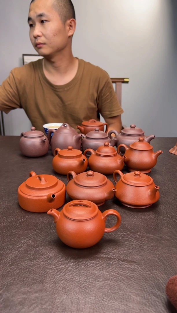 茶壶紫砂静*大红泥圆瓦