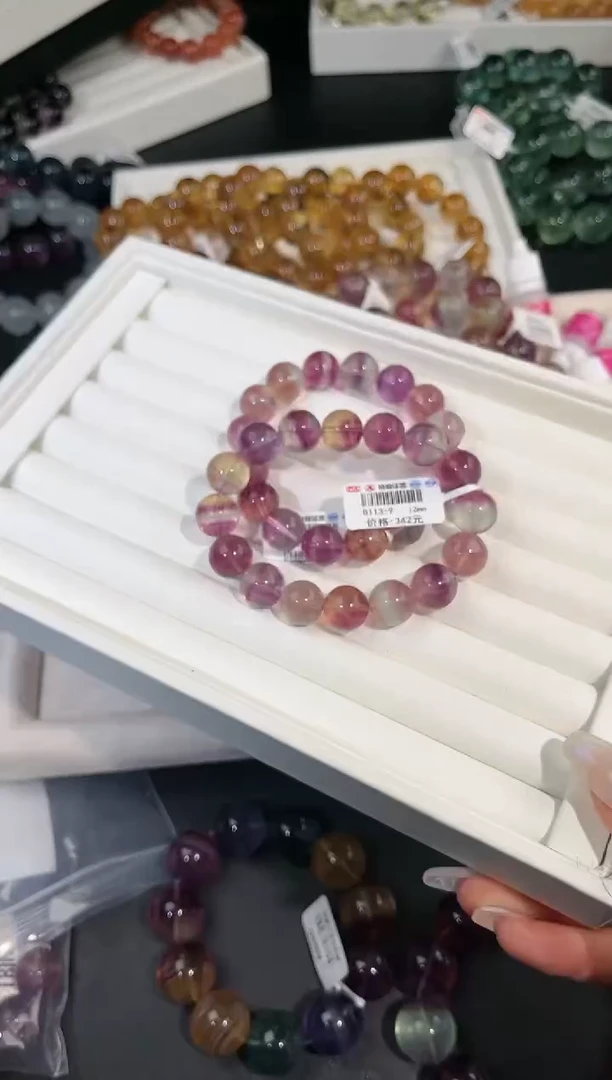 手链未镶嵌萤石多样性发一彩萤石12mm