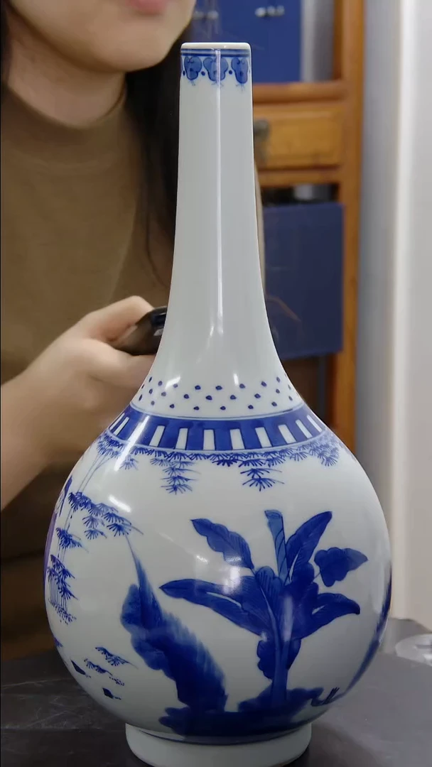 瓶青花竹林七贤胆瓶#1053#