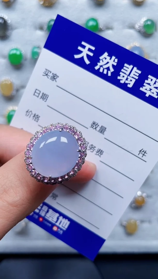 银S925镶嵌戒指翡翠389