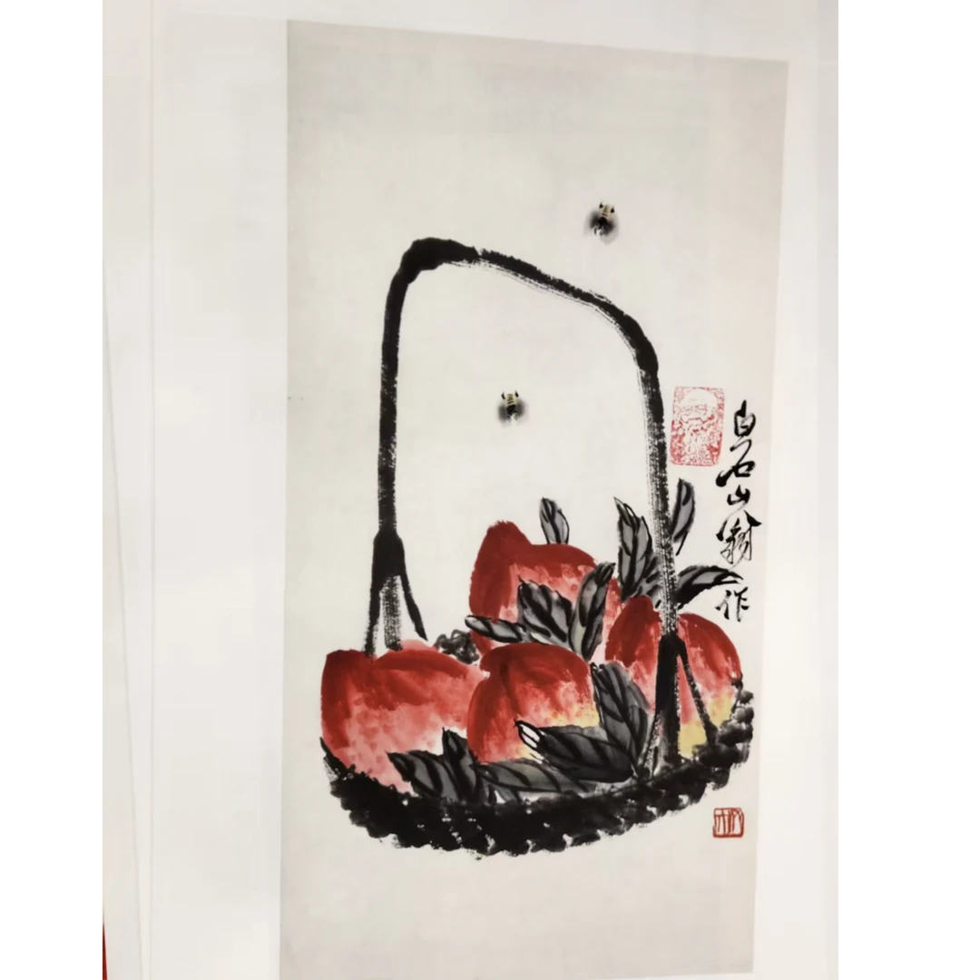 橱窗展示/艺海美术/白石复刻版画/花鸟68x35cm