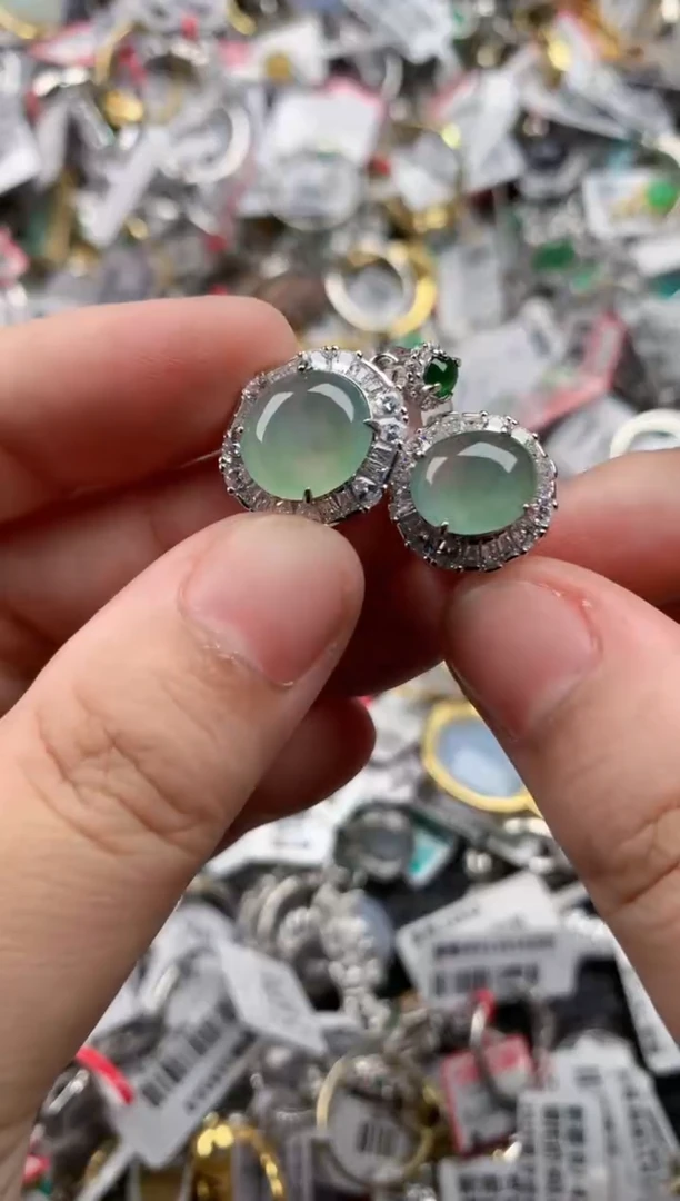 银S925镶嵌戒指翡翠1111-----8