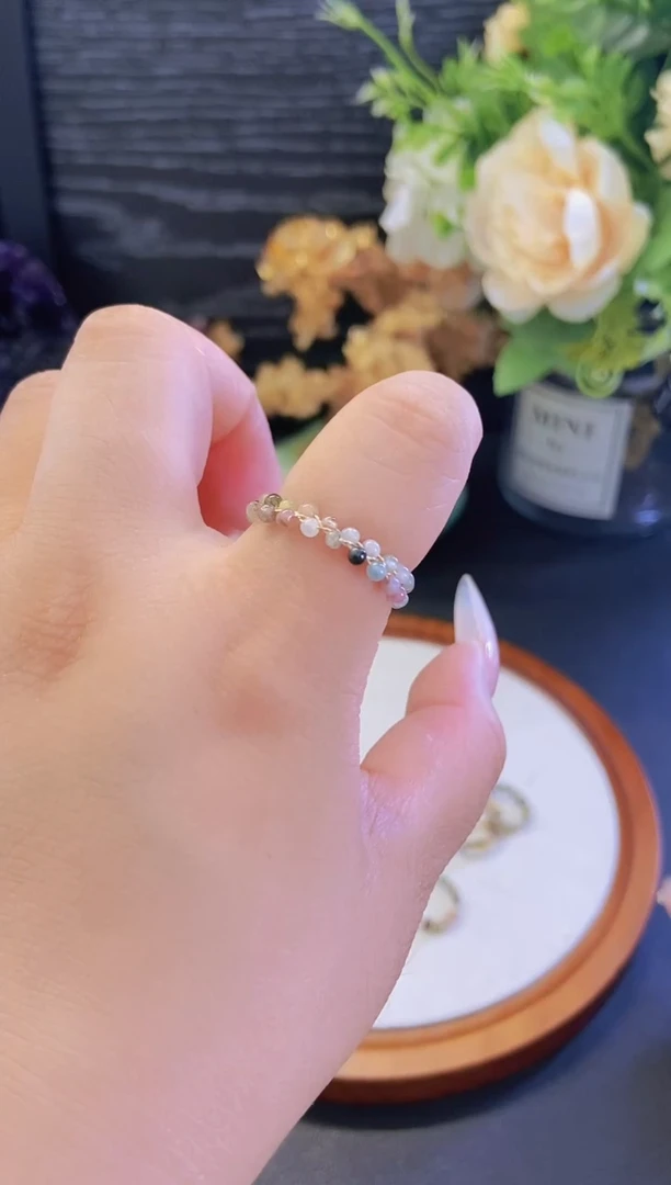 水晶戒指未镶嵌碧xi双抽拉