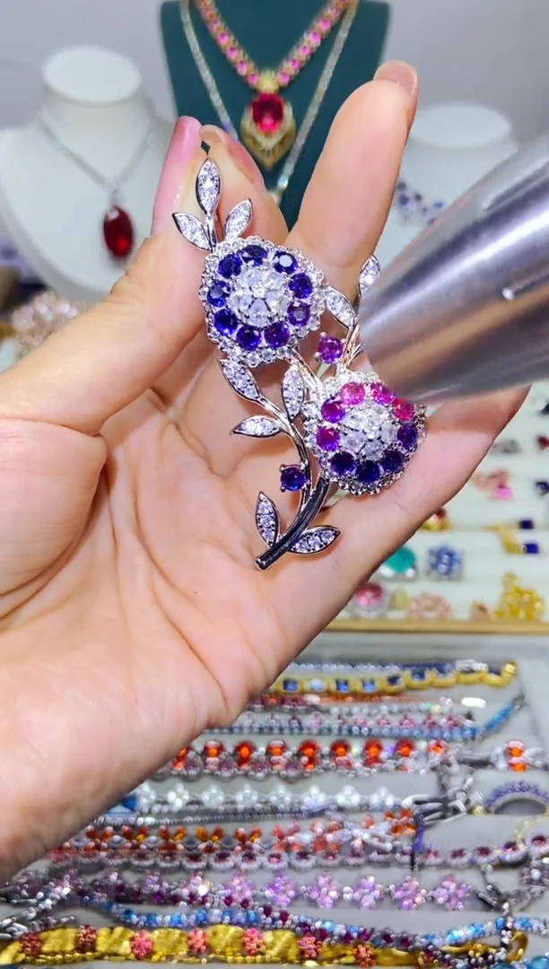 银S925镶嵌耳饰紫晶1