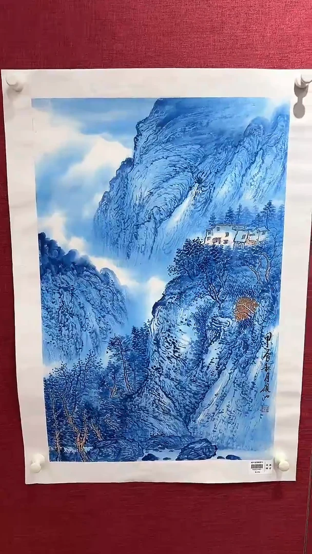 国画刘伟绘画2.7pc青瓷花鸟