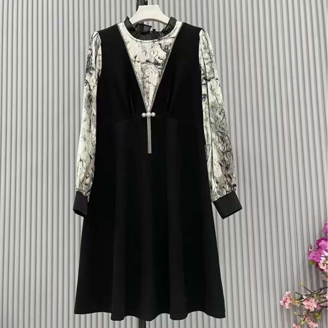 JT016女士精致高端显瘦拼接气质连衣裙