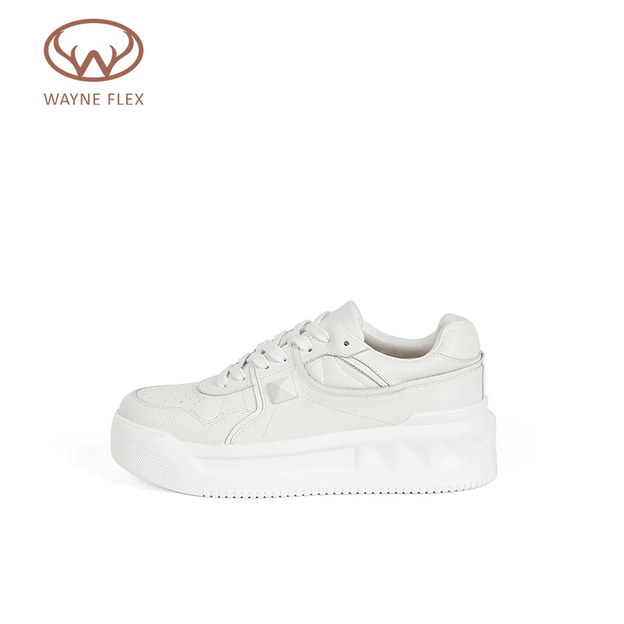 【韦恩&陈主任】韦恩Wayne Flex复古厚底增高系带小白鞋3053