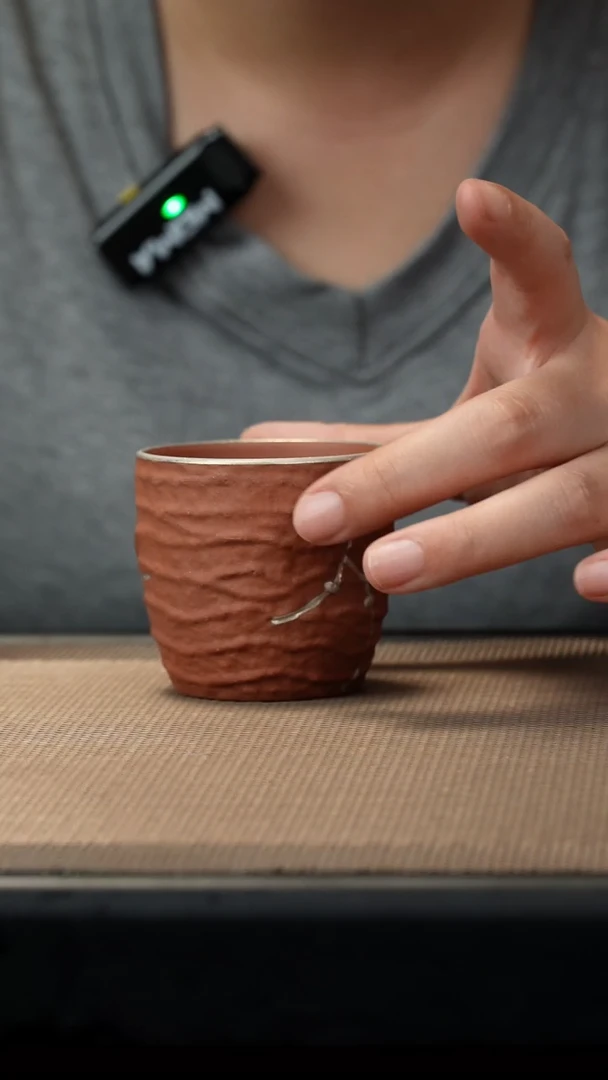 茶壶紫砂段泥描银肌理杯80c