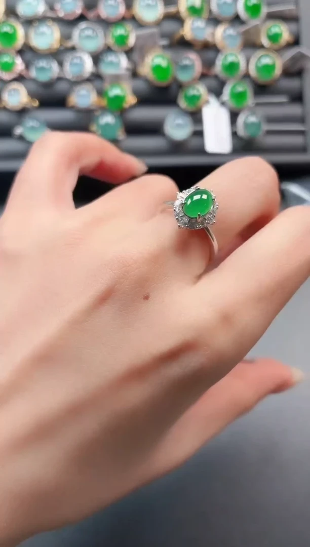 银S925镶嵌戒指翡翠111111