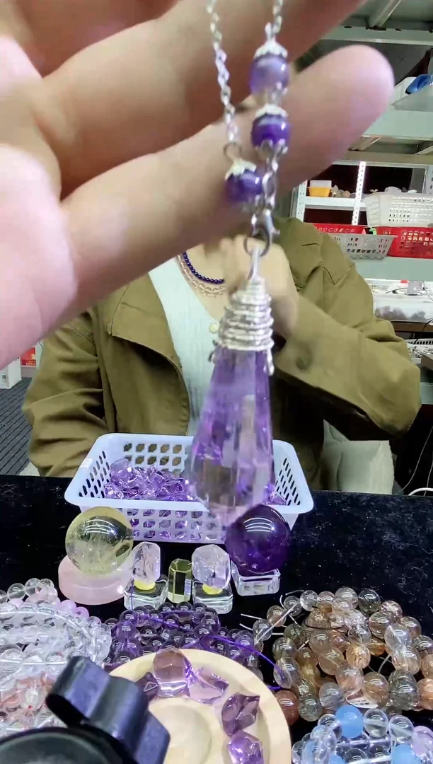 颈饰未镶嵌紫晶灵摆