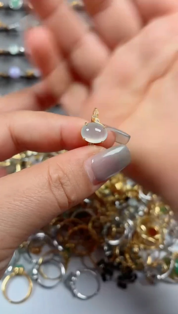 银S925镶嵌戒指翡翠.