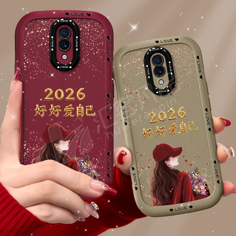 适用opporeno手机壳2026捧花爱自己泡芙壳硅胶软壳全包保护套