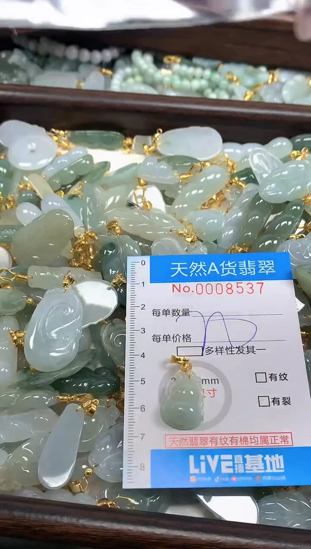 颈饰未镶嵌翡翠净货挂件-8537