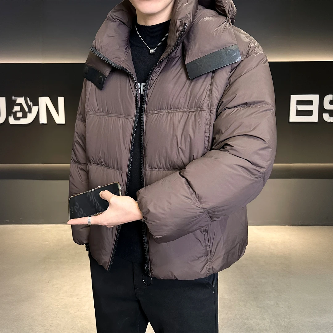 卢密洛布登90绒连帽羽绒服男冬季新款高品质加厚保暖短款宽松外套