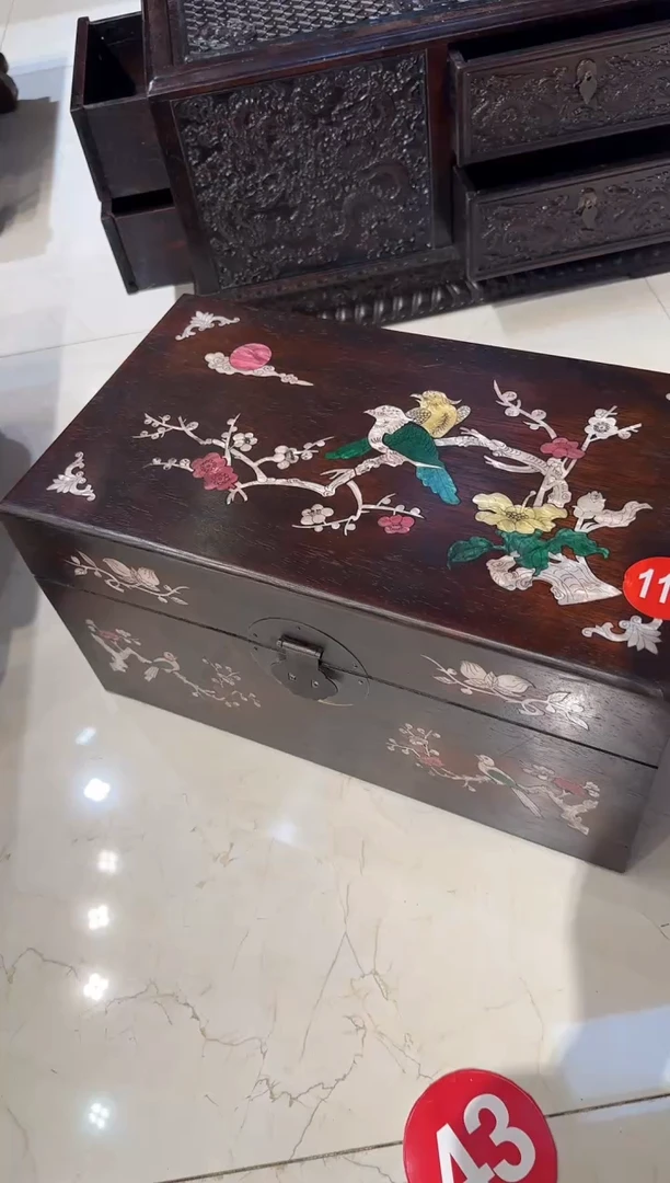 【闪购商品】木木艺40邵氏紫檀喜鹊登梅翻盖箱388.888