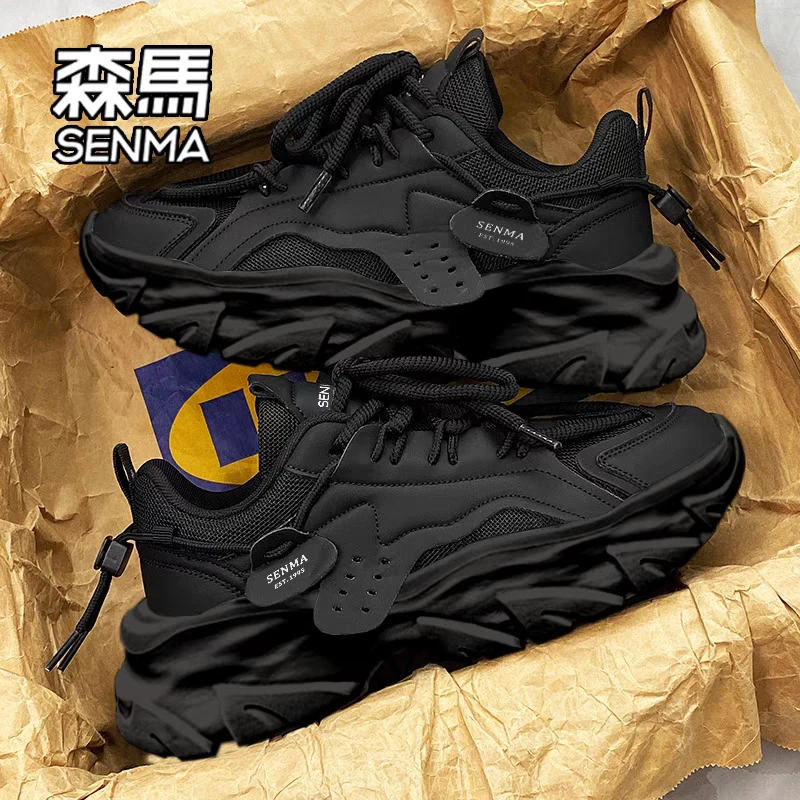 森马男鞋秋季新款男士休闲鞋透气厚底老爹鞋男士轻奢网面运动潮鞋