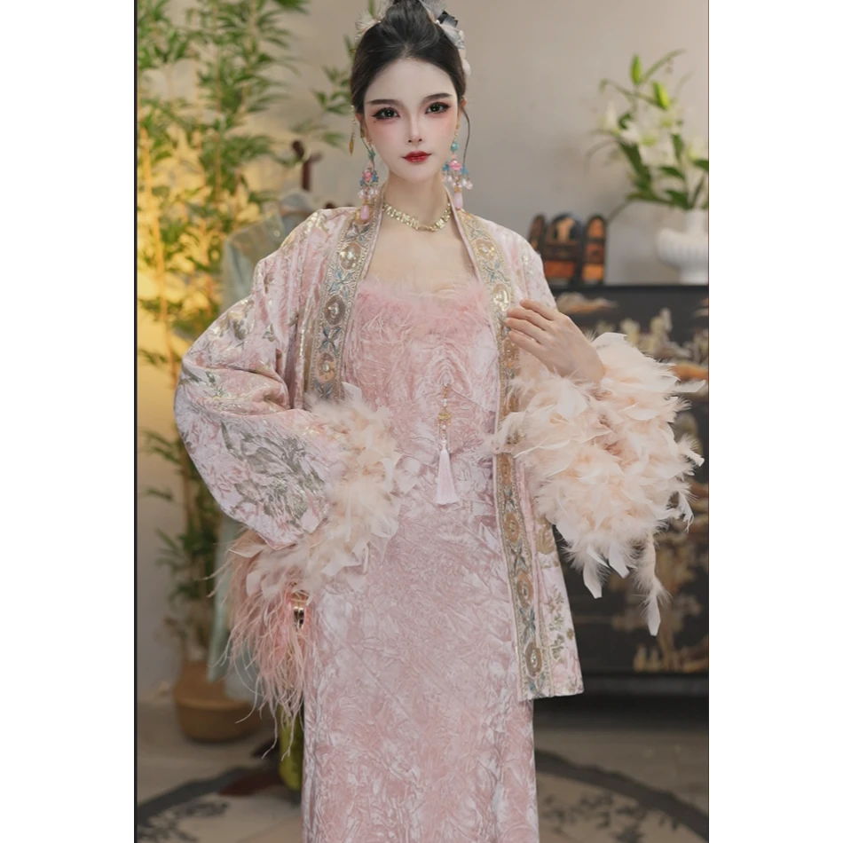 花享悦2025秋款粉色新款日常中国风套装WW（2957+2967）