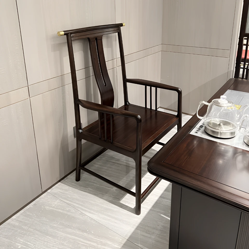 新中式黑檀木书椅实木茶椅办公椅大班椅围椅餐椅