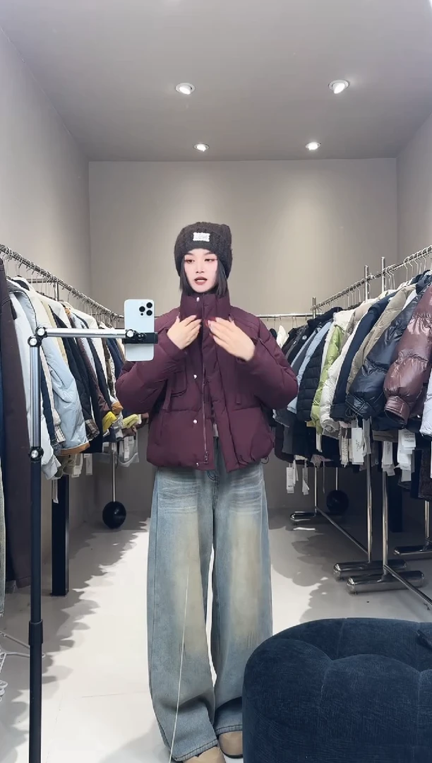 乌梅紫江羽羽服0小口袋