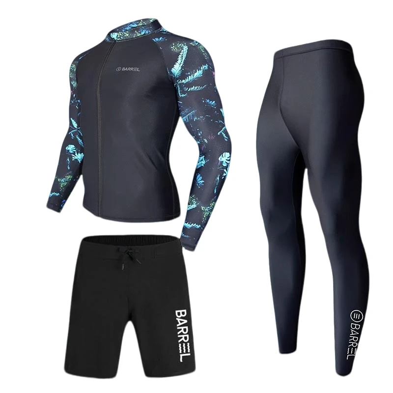 夏季水母潜水服男士户外冲浪服长袖分游泳衣速干运动浮潜服漂流衣