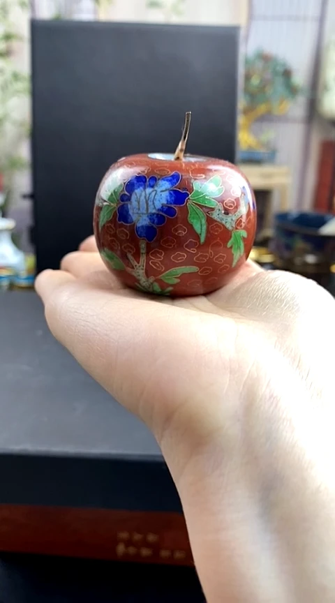 【闪购商品】非遗技艺 景泰蓝苹果红色