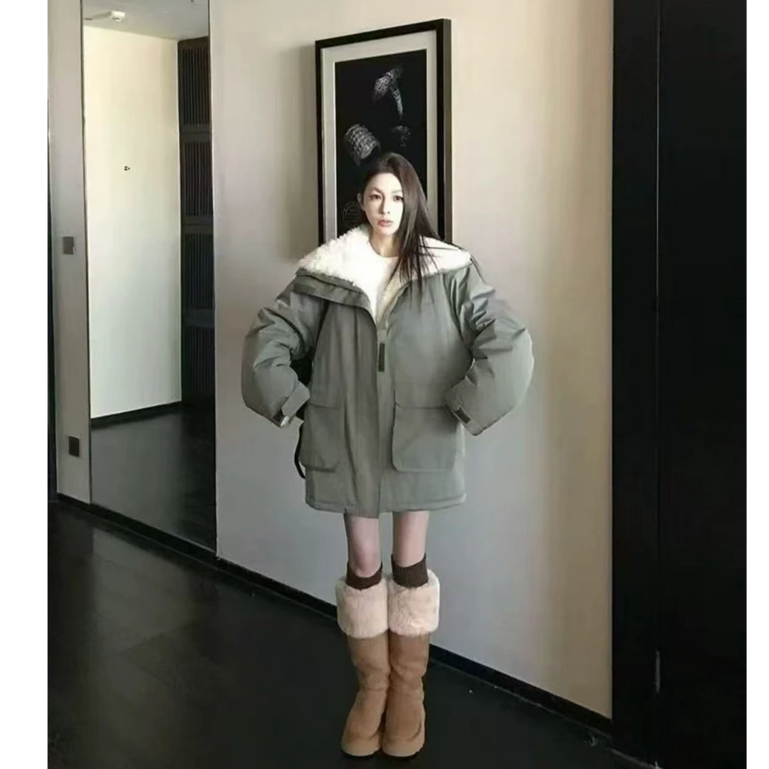 【FAFA】大码女装露思同款Select冬季洋羔绒加厚派克服棉服外套上衣