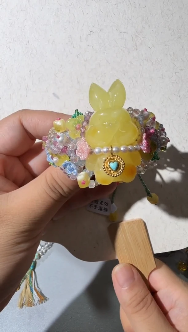 手链蜜蜡未镶嵌蜜蜡小兔繁花手链