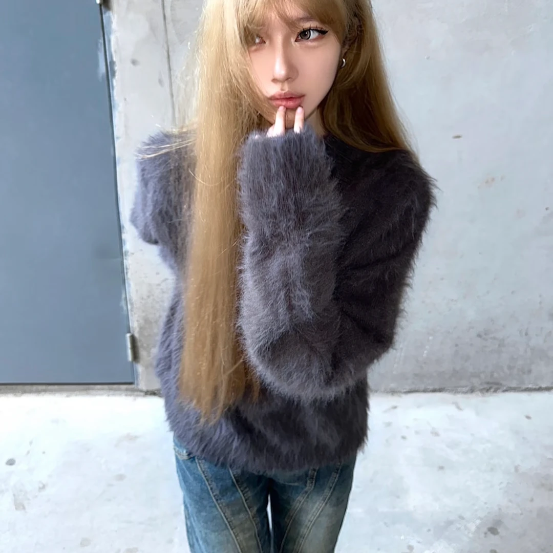 呆呆姐 冬季韩系复古简约设计软糯显瘦针织毛衣！超好看