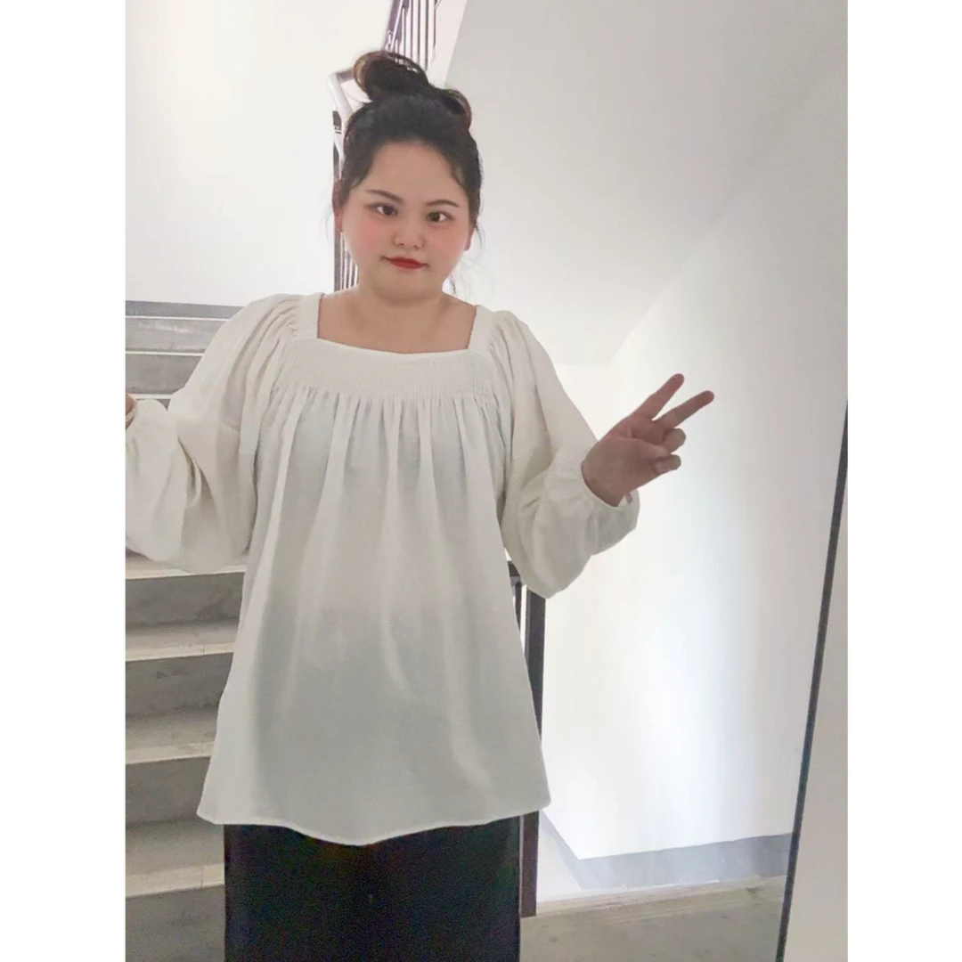 【早春新品】孕妇衬衫韩版宽松休闲方领长袖上衣遮肚显瘦百搭娃娃衫