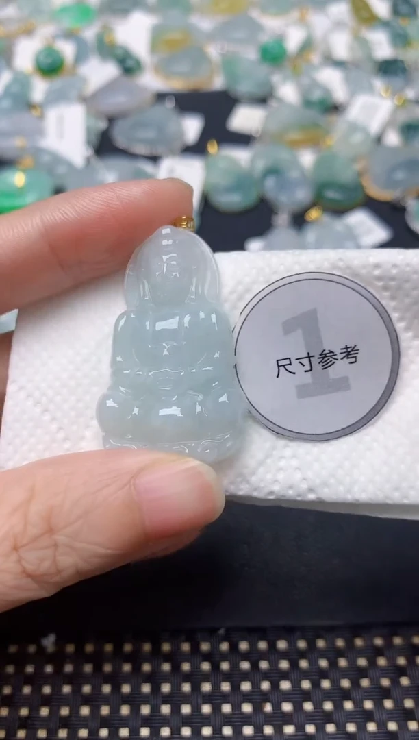 颈饰18K金镶嵌翡翠天然缅甸A货翡翠