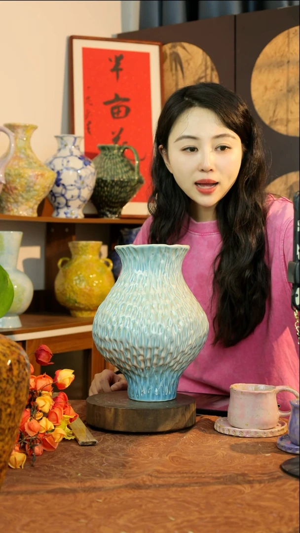 瓶原创设计蓝宝石福筒花器